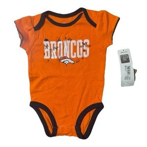 Size 3-6 Mths Denver Broncos Orange Baby Onesie New With Tags NFL Teams Brand